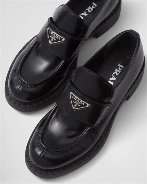 prada leather loafers women